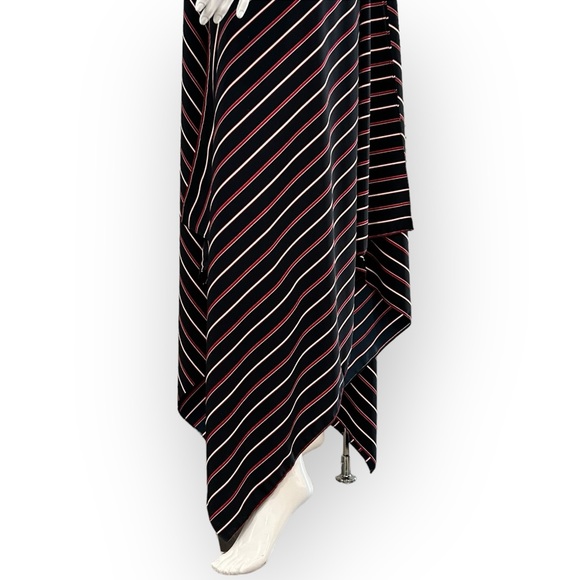 Summery Striped Trapeze Flowy Hi Low Maxi Dress - Picture 5 of 10